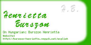 henrietta burszon business card